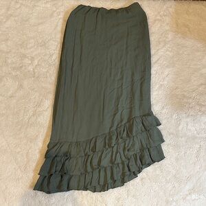 Aeropostale Asymmetrical Green Ruffle Skirt